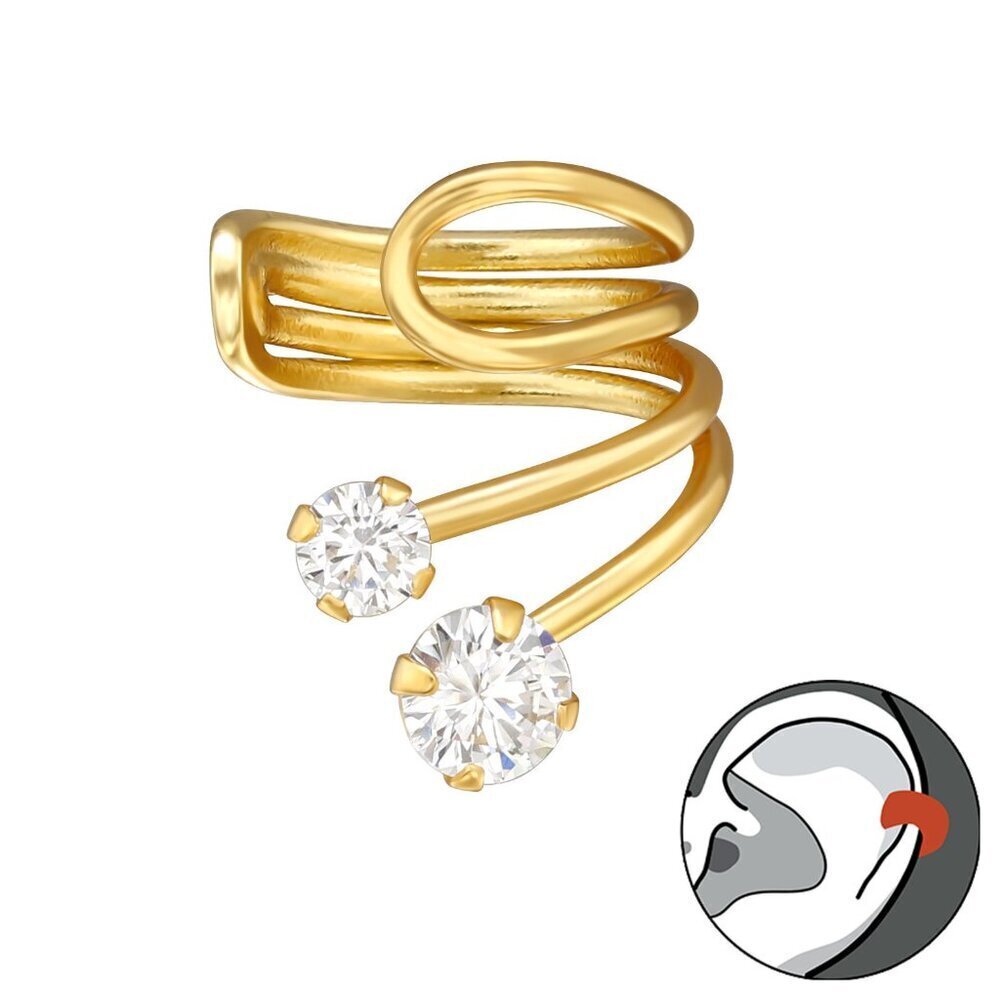 14K Gold Vermeil CZ Ear Cuff 10mm